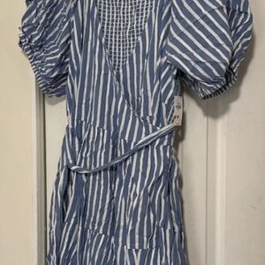 Old Navy Blue and White Striped Sundress